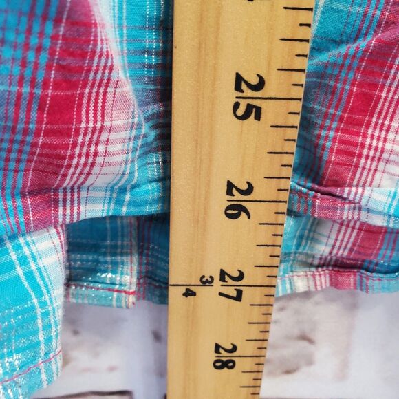 Ariat Shirt Junior XXL Colorful Pearl Snap Buttons Shimmer Embroidery Rodeo - Picture 11 of 12